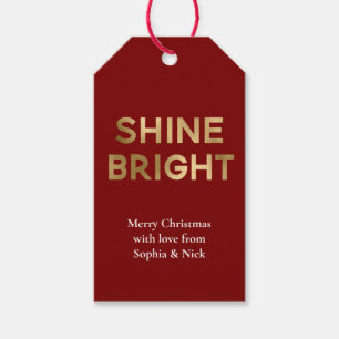 Etiqueta Para Presente Red Dourado Glam Brilhante Natal