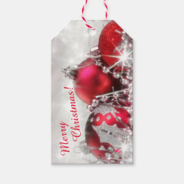 Etiqueta Para Presente Red E Silver - Etiqueta De Presente De Natal Feliz