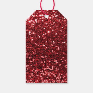 Etiqueta Para Presente Red Faux Glitter