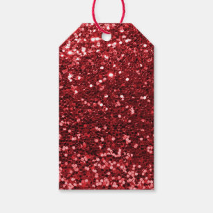 Etiqueta Para Presente Red Faux Glitter