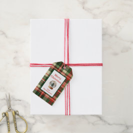 Etiqueta Para Presente Red Green Merry Christmas Tree Plaid 