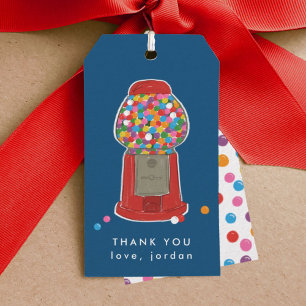 Etiqueta Para Presente Red Gumball Machine Candy Gum Obrigado