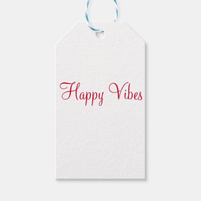 Etiqueta Para Presente Red Happy vibe simples caligrafia mínima (Frente)
