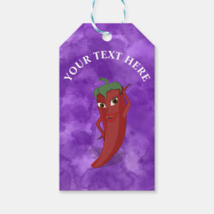 Etiqueta Para Presente Red Hot Pepper Diva Purple Watercolor