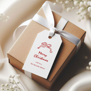 Etiqueta Para Presente Red Knot Modern Christmas