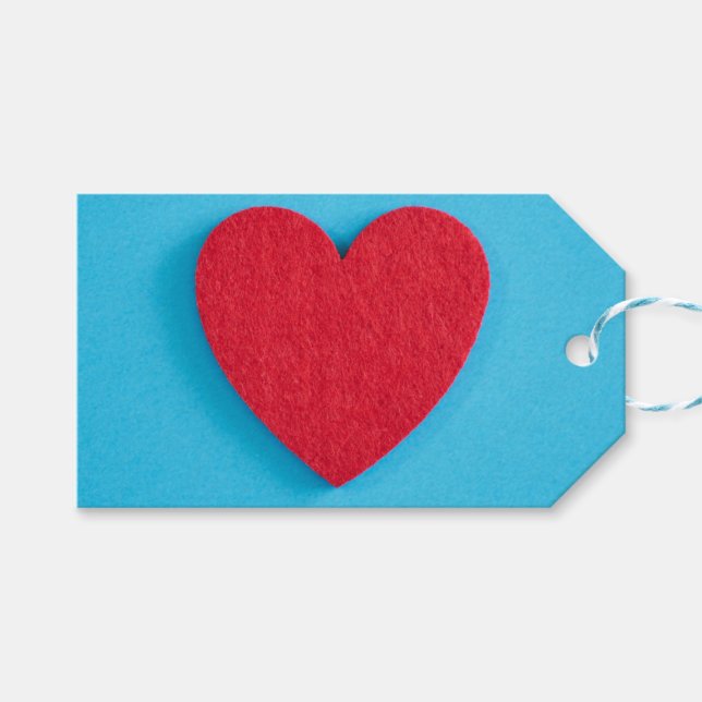 Etiqueta Para Presente Red Love Heart (Frente (horizontal))