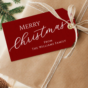 Etiqueta Para Presente Red Modern Minimalista Feliz Natal