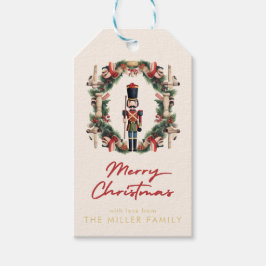 Etiqueta Para Presente Red Nutcracker Wreath Natal