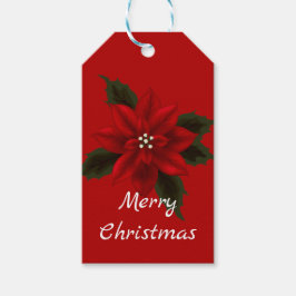 Etiqueta Para Presente Red. Poinsettia Natal
