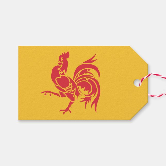 Etiqueta Para Presente Red Rooster (Bandeira da Valônia) (Frente (horizontal))