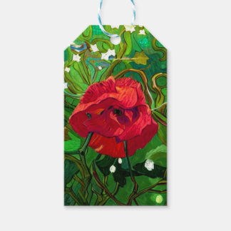 ETIQUETA PARA PRESENTE RED ROSE ART