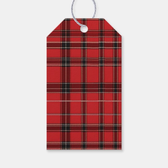 Etiqueta Para Presente Red Scottish Tartan Wedding Favor (Frente)