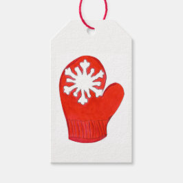Etiqueta Para Presente Red Snowflake Mittens Dags