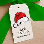Etiqueta Para Presente Red Watercolor Christmas Santa Hat Sketch<br><div class="desc">No topo de seus presentes nesta temporada com esta etiqueta de presente divertida com uma clara cor vermelha de água,  o esboço do chapéu de Natal.</div>