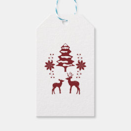 Etiqueta Para Presente Red Winter Forest & Deer Holiday