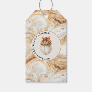 Etiqueta Para Presente Redemoinho de Cacau Latte Bolota Laranja Laço Nata