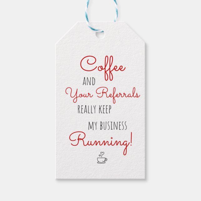 Etiqueta Para Presente Referências De Café Imobiliário Mantêm O Funcionam (Frente)
