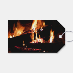 Etiqueta Para Presente Registros na fotografia de fogo quente da Lareira