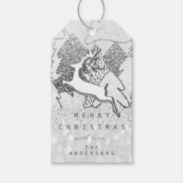 Etiqueta Para Presente Reindedo de Natal de Silver Spark Cinzas 3D