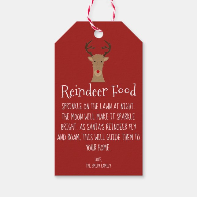 Etiqueta Para Presente Reindeer Comida (Frente)