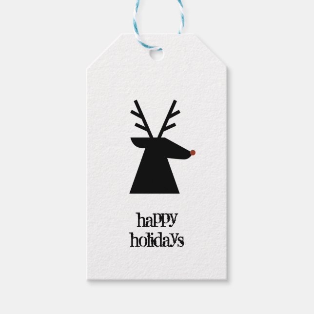 Etiqueta Para Presente Reindeer de Natal (Frente)