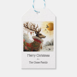 Etiqueta Para Presente Reindeer de Natal