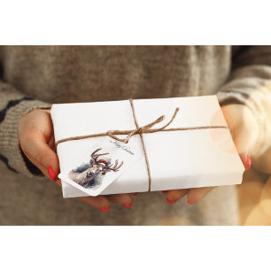 Etiqueta Para Presente Reindeer de Natal, personalizável