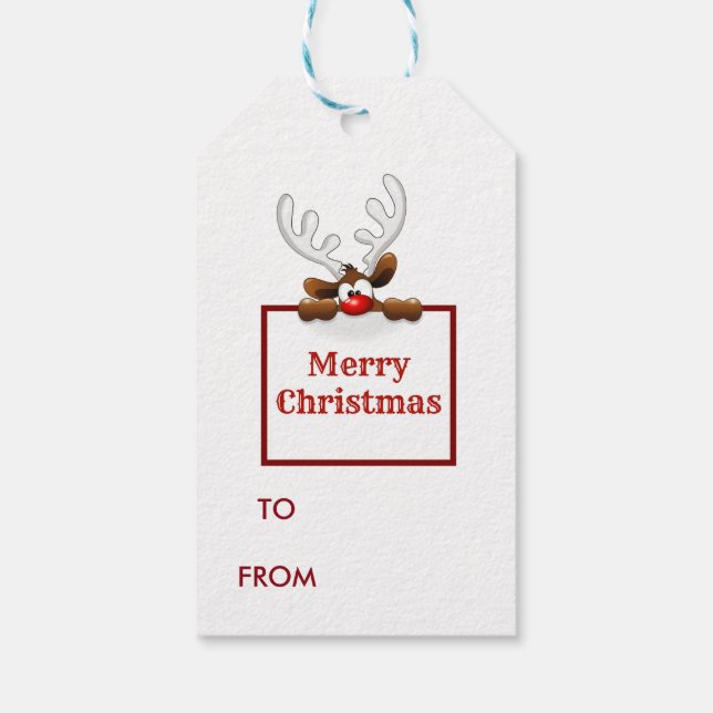Etiqueta Para Presente Reindeer Felry Christmas (Verso)