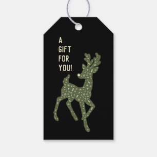 Etiqueta Para Presente Reindeer/Verde e Branco/ Presente para você/Etique