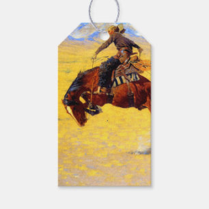 Etiqueta Para Presente Remington Old West Horse and Cowboy