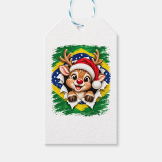 Etiqueta Para Presente Rena de Natal Brasileira