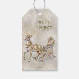 Etiqueta Para Presente Rena Sleigh Holiday Tag
