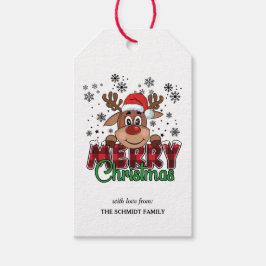 Etiqueta Para Presente Renaudinho com Chapéu de Papai Noel | Feliz Natal
