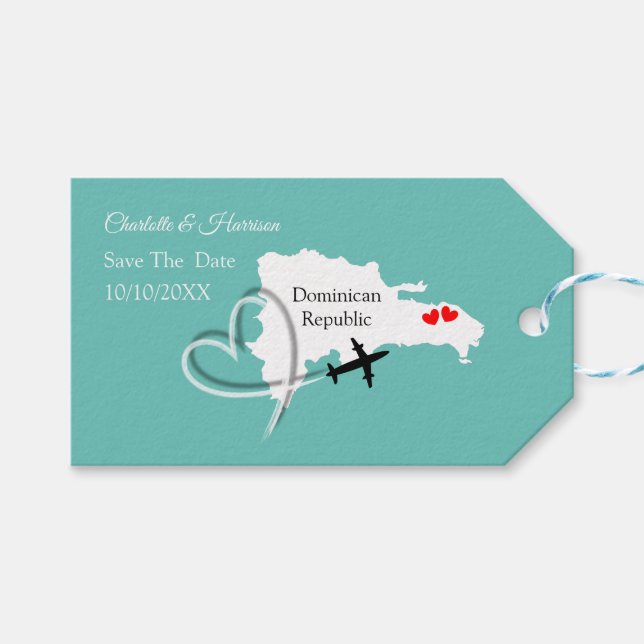 Etiqueta Para Presente República Dominicana De Destino Salvar A Data (Frente (horizontal))