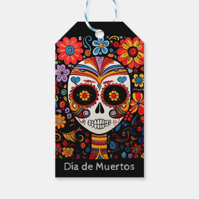 Etiqueta Para Presente 💀 requintado Día de Muertos (Frente)