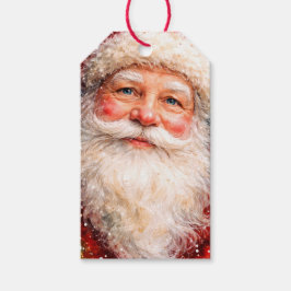 Etiqueta Para Presente Retrato Alegre do Papai Noel de Natal