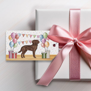 Etiqueta Para Presente Retrato de aniversário colorido de um Labrador Ret