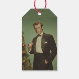 Etiqueta Para Presente Retrato de Elegância de Férias Vintage