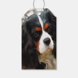 Etiqueta Para Presente Retrato De Um Rei Charles Cavalier Spaniel