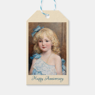 Etiqueta Para Presente Retrato de uma garota de vestido azul, Heywood Har