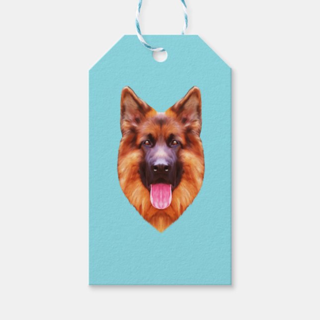 Etiqueta Para Presente Retrato do german shepherd (Frente)