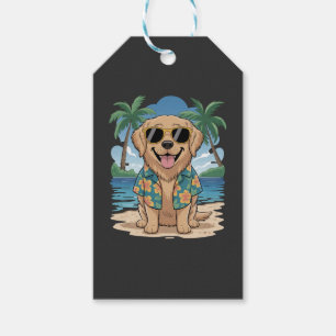 Etiqueta Para Presente Retriever Tropical - Cão Vibes da Praia Dourada