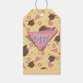 Etiqueta Para Presente Retro 80's Yellow Baby Hippo Birthday