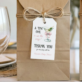 Etiqueta Para Presente Retro A Tini One Martini Pink Bow Girl Baby Shower