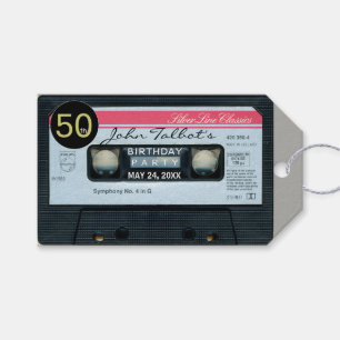 Etiqueta Para Presente Retro C Audiotape 50º aniversário Obrigado Etiqu