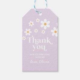 Etiqueta Para Presente Retro Daisy lavanda boho obrigado favor