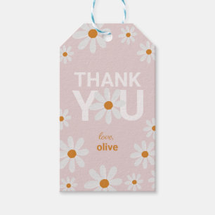 Etiqueta Para Presente Retro Daisy Obrigado Marca Favorável