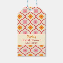 Etiqueta Para Presente Retro Floral Ogee Mid-Century Modern Bridal Shower