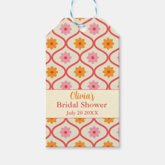 Etiqueta Para Presente Retro Floral Ogee Mid-Century Modern Bridal Shower