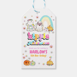 Etiqueta Para Presente Retro Groovy Ghost Hippie Halloween Aniversário